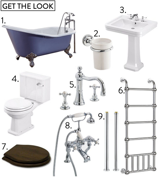 Classic bathroom products for get the look