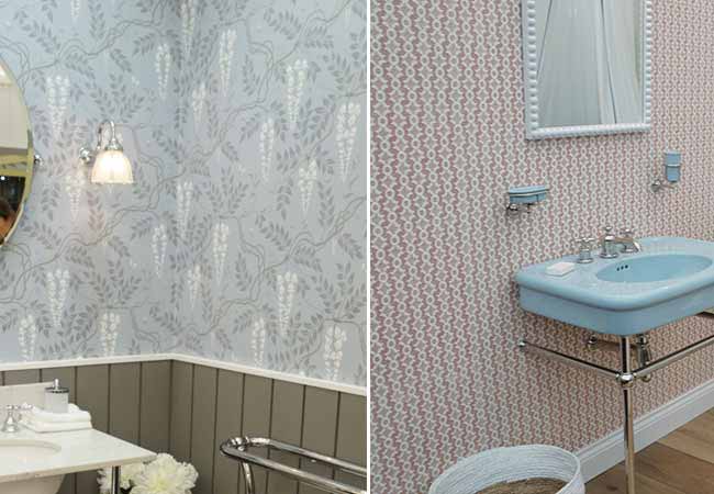 Decorative bathroom wallpaper at decorex