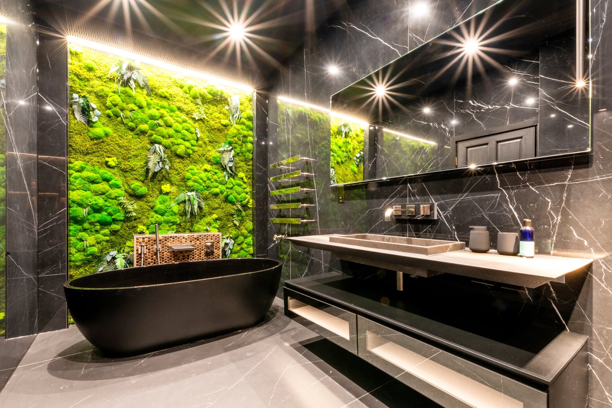 A Bathroom Living Plant Wall, Designed By C.P. Hart