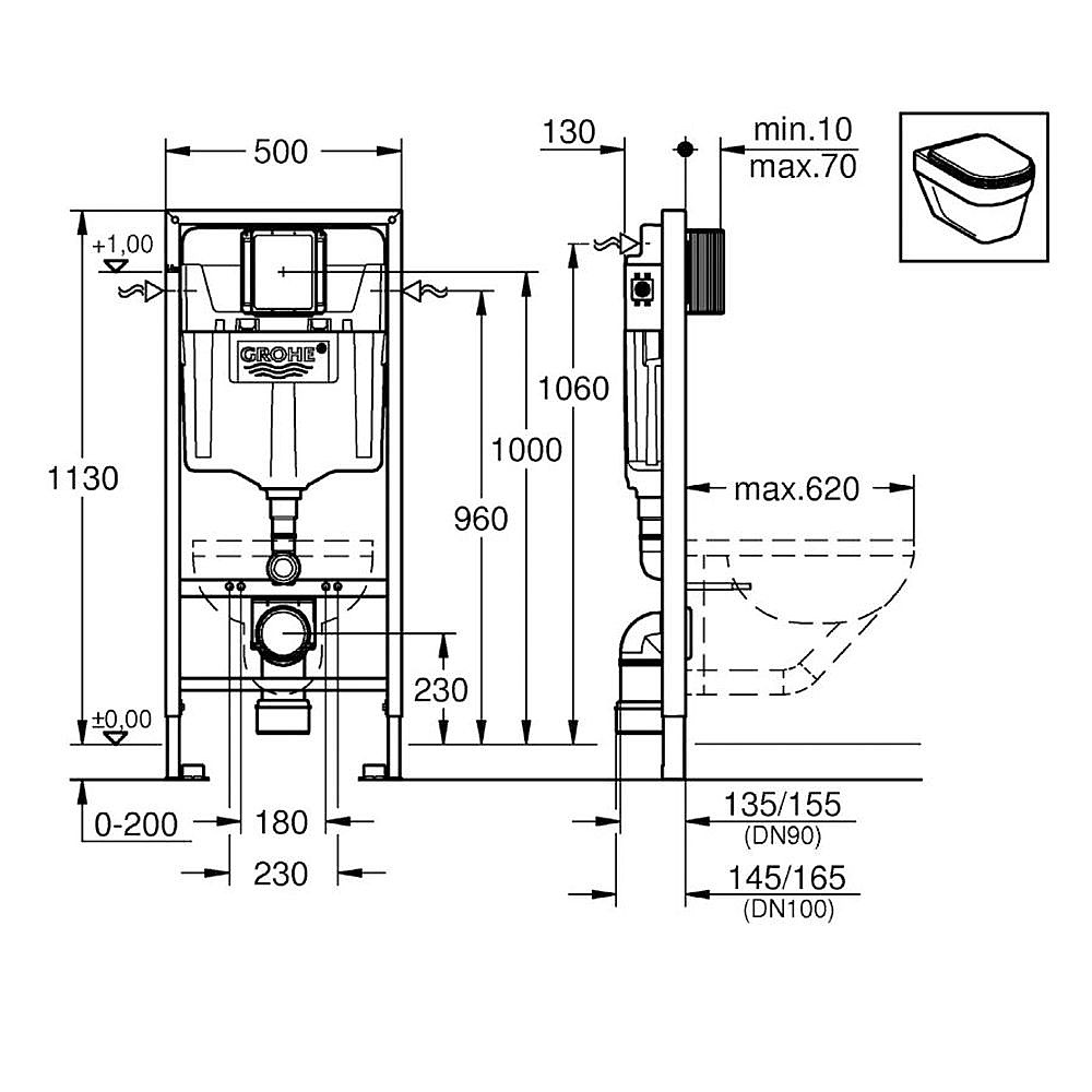 Details about   GROHE CONCEALED HIDDEN TOILET WC FLUSHING CISTERN 39054 DUAL FLUSH SIDE ENTRY 