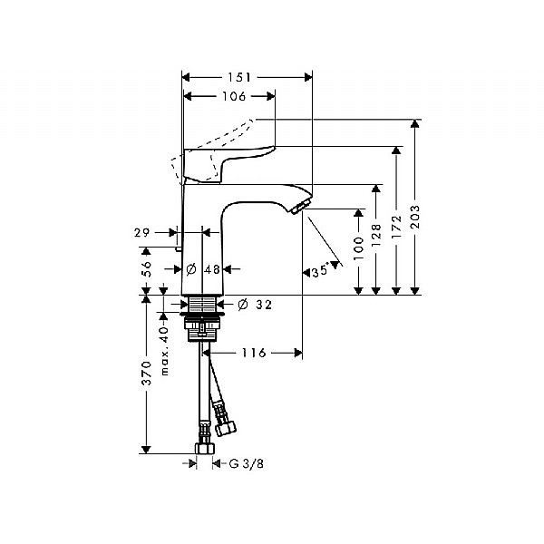 hansgrohe Metris 110mm Single Lever Basin Mixer | Basin Taps | CP Hart 