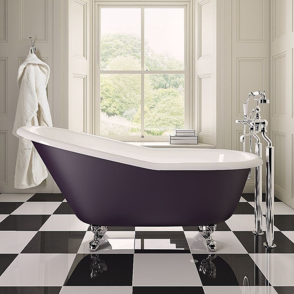 Rose Pink Freestanding Bath – 1770 x 800mm – Includes Tap & Waste –  Traditional | Online Bathroom Specialists; Great Design at Great Prices