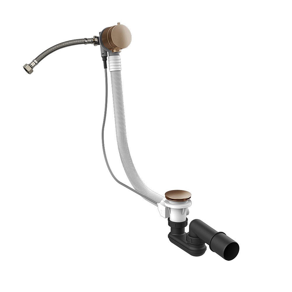 Gessi Bath Waste and Overflow Filler Brushed Copper