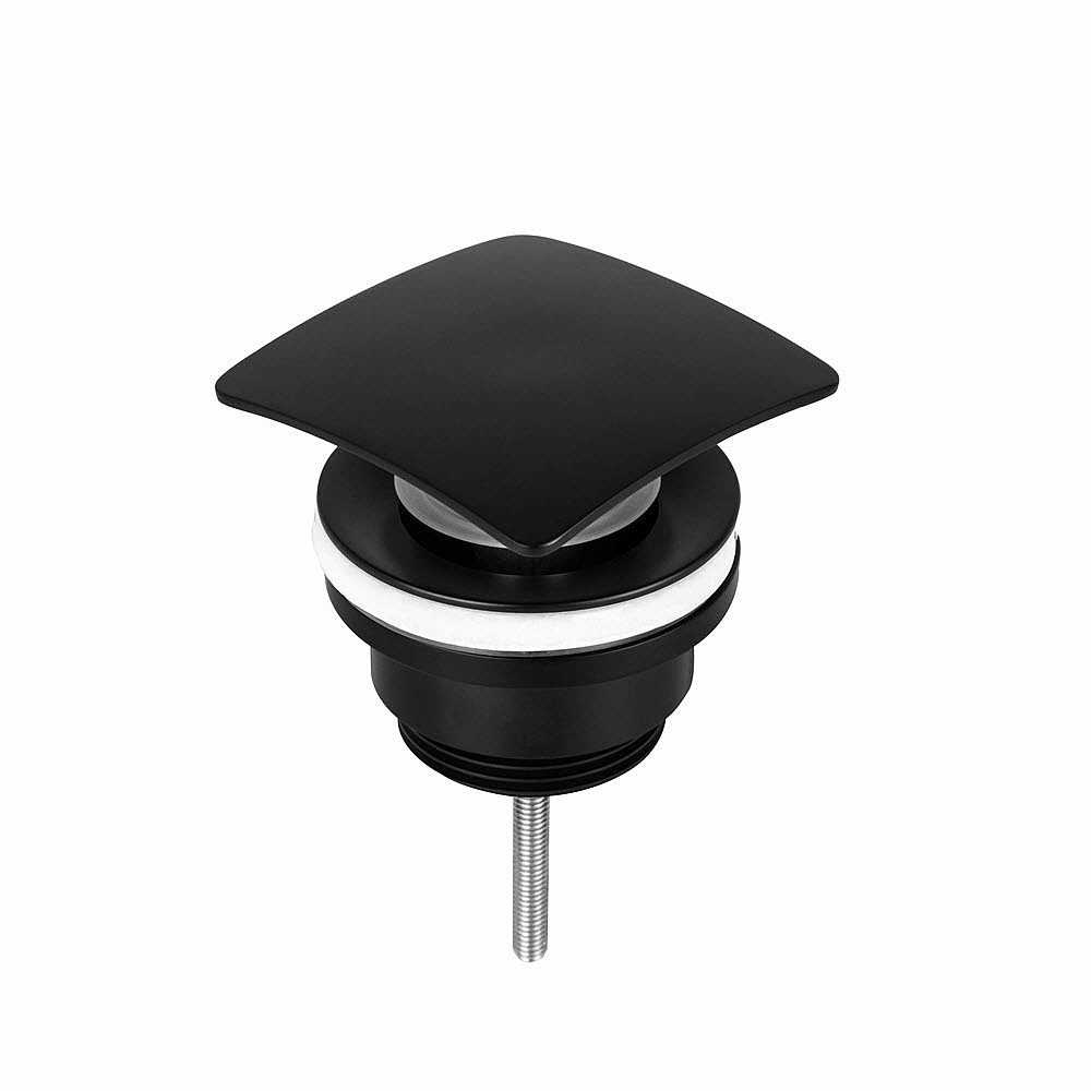 Just Taps HIX Universal Basin Waste Square Cover Matt Black