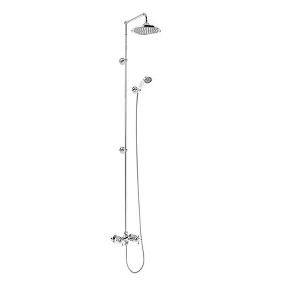 Crosswater Eden Thermostatic Dual Outlet Exposed Shower with Extended Rigid Riser and 9
