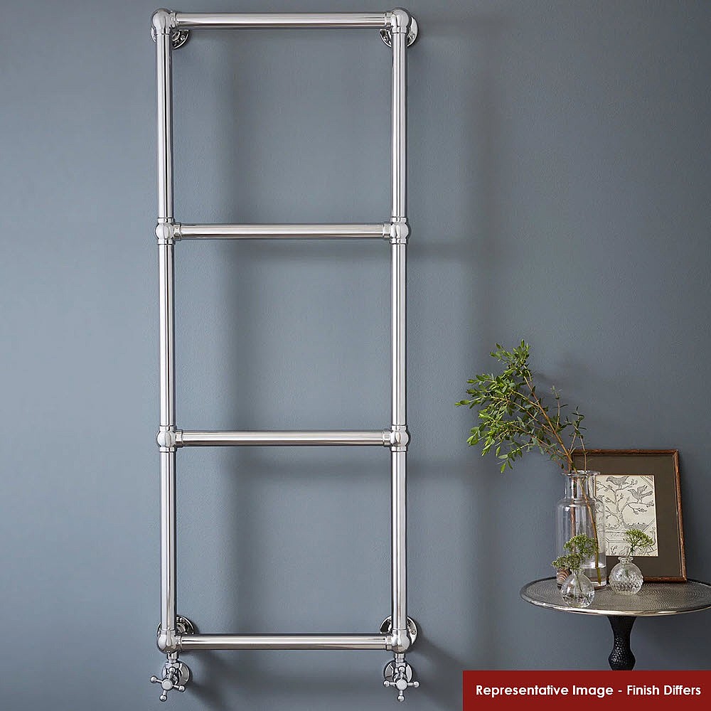 Vogue Ballerina Wall Mounted Electric Heated Towel Rail 1275 x 525mm Brushed <BR>Nickel
