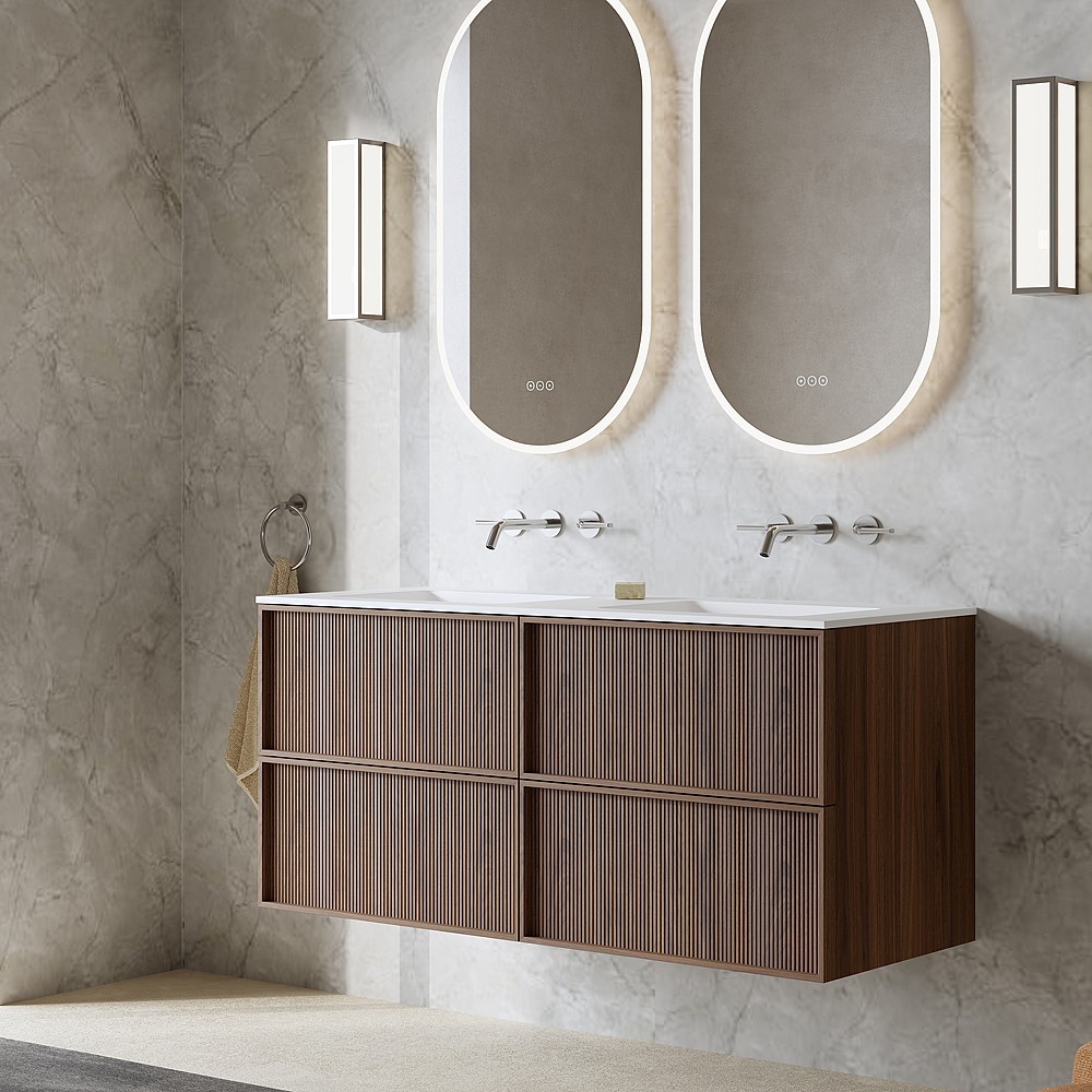 C.P. Hart Chelsea Two Drawer Double Vanity Unit 1200mm with Integrated Basin