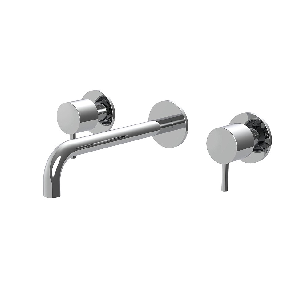 C.P. Hart Spillo 3-Piece Wall-Mounted Basin Mixer 200mm Spout with Click Waste
