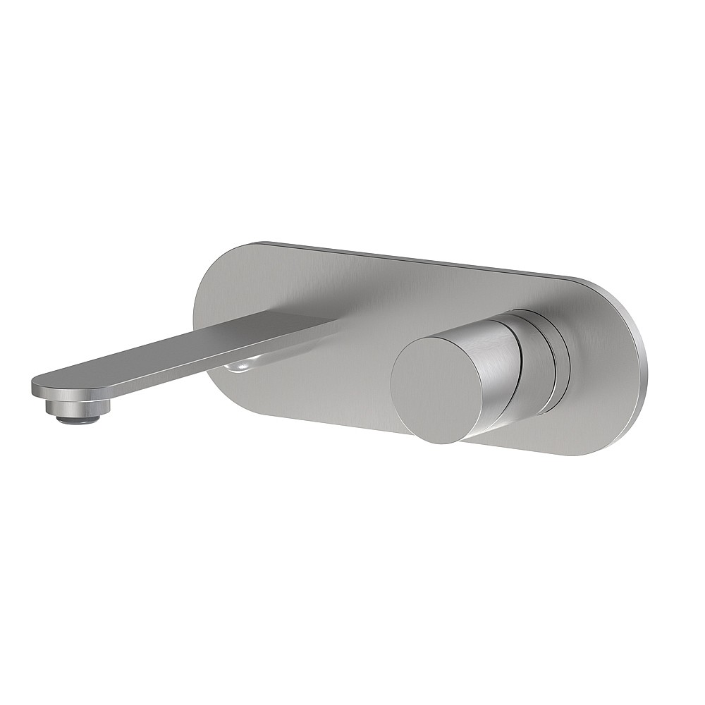 <KIT> C.P. Hart Slide Wall Mounted Single Lever Basin Mixer (207mm Spout) with Backplate and Universal Click Waste