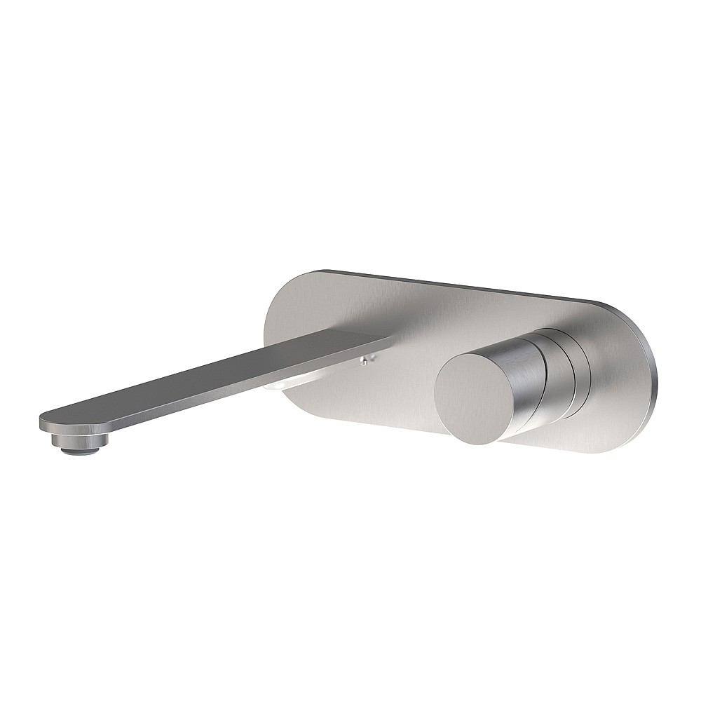 <KIT> C.P. Hart Slide Wall Mounted Single Lever Basin Mixer (257mm Spout) with Backplate and Universal Click Waste
