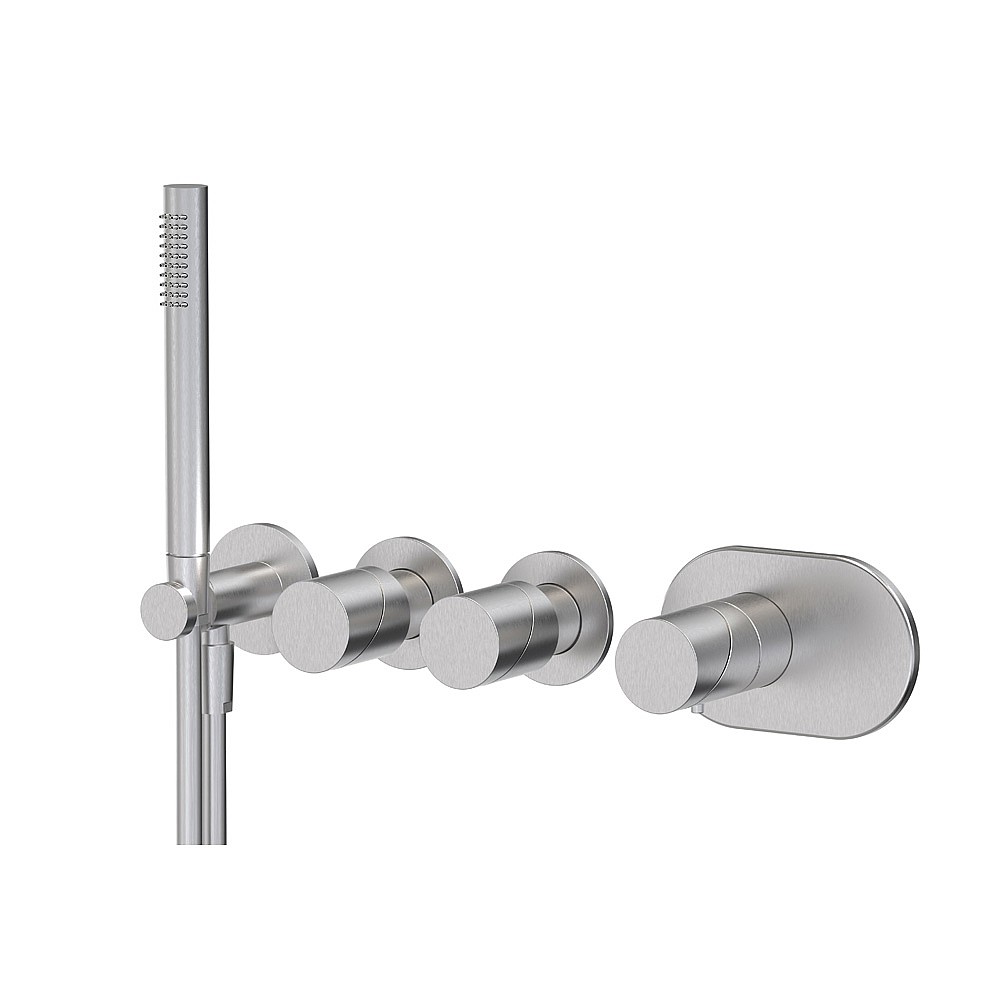 <KIT> C.P. Hart Slide Thermostatic Mixer with Two Shuts Offs and Handshower Set without Backplate 