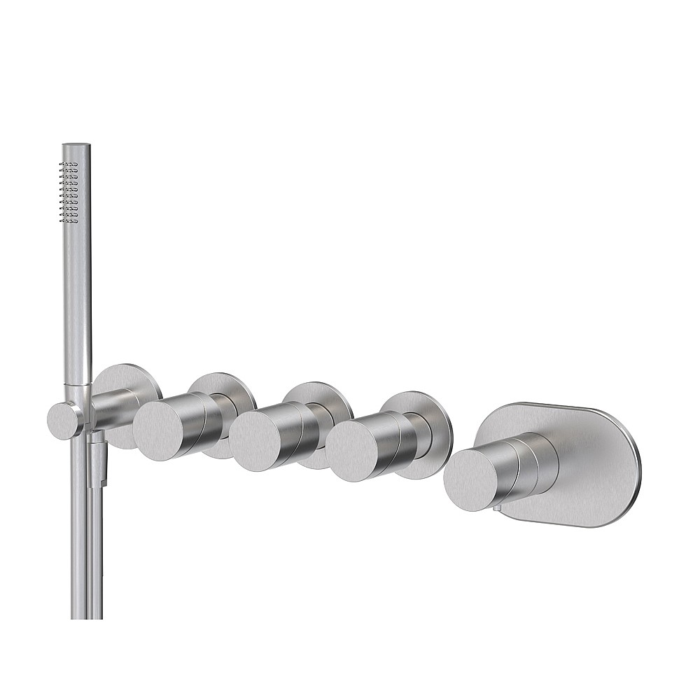<KIT> C.P. Hart Slide Thermostatic Mixer with Three Shuts Offs and Handshower Set without Backplate