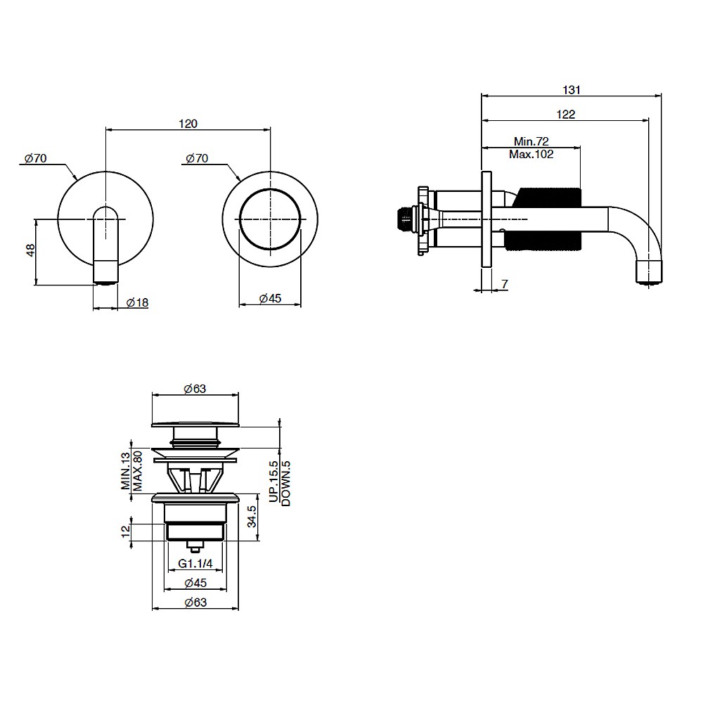 C.P. Hart Spillo Single Lever Bidet Mixer with Pop-Up Waste