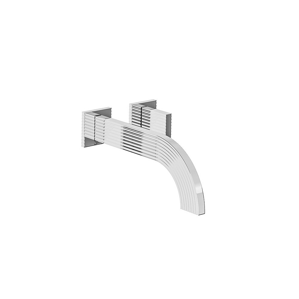  Franz Viegener Groovy Single Lever Wall-Mounted Basin Mixer 185mm Spout without Waste