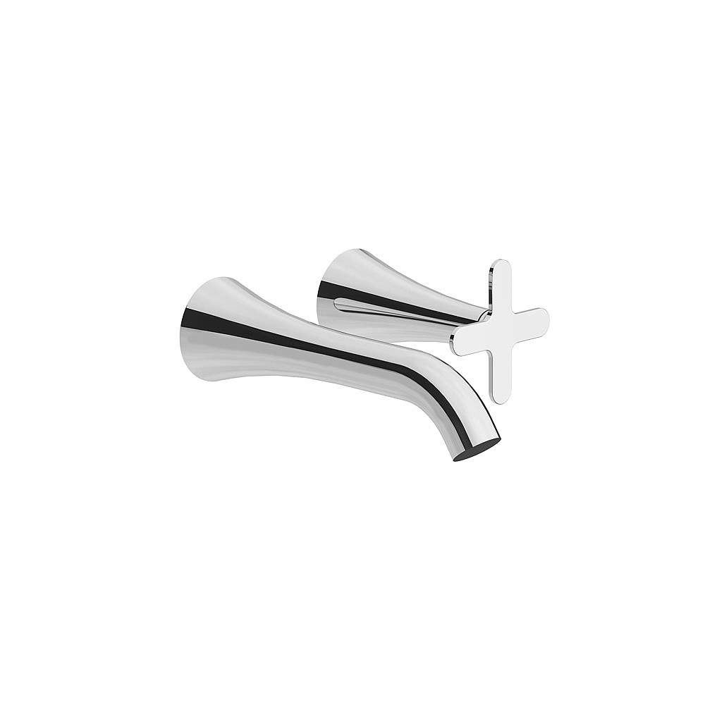 Franz Viegener Konic Cross Single Lever Wall-Mounted Basin Mixer 185mm Spout without Waste