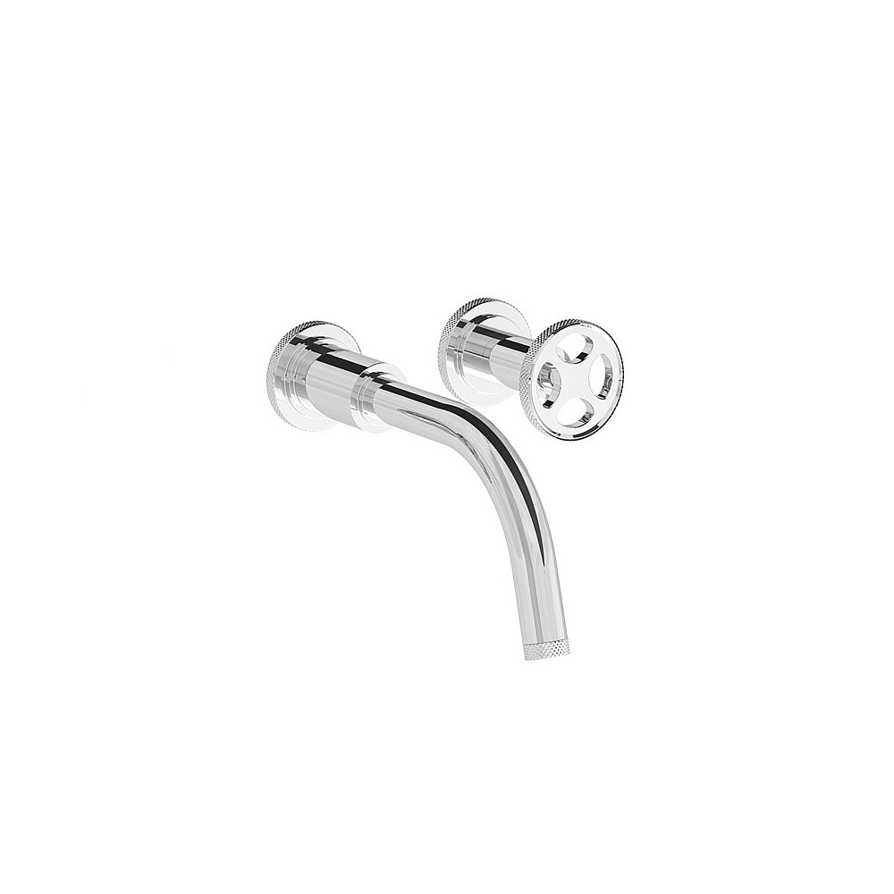 Franz Viegener Techno Chic Knurled Single Lever Wall-Mounted Basin Mixer 185mm Spout without Waste