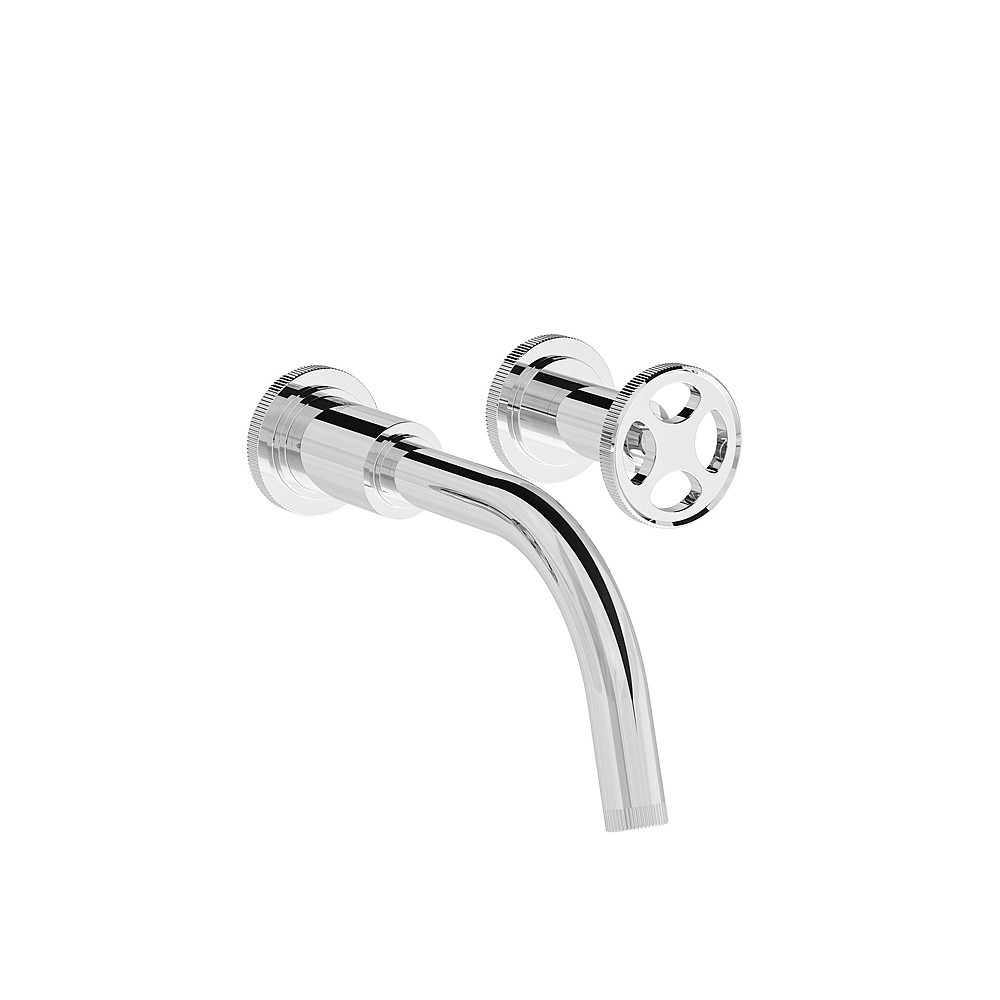 Franz Viegener Techno Chic Vertical Lines Single Lever Wall-Mounted Basin Mixer 185mm Spout without Waste