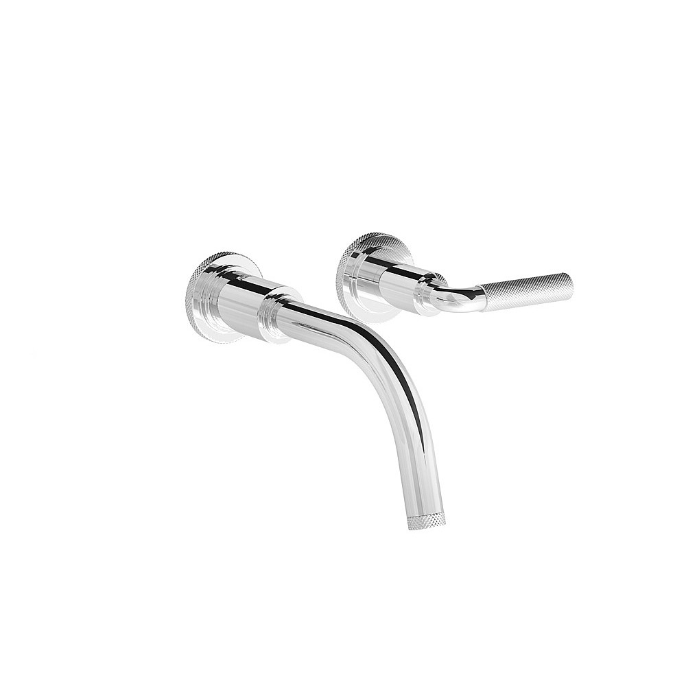 Franz Viegener Techno Chic Lever Knurled Single Lever Wall-Mounted Basin Mixer 185mm Spout without Waste
