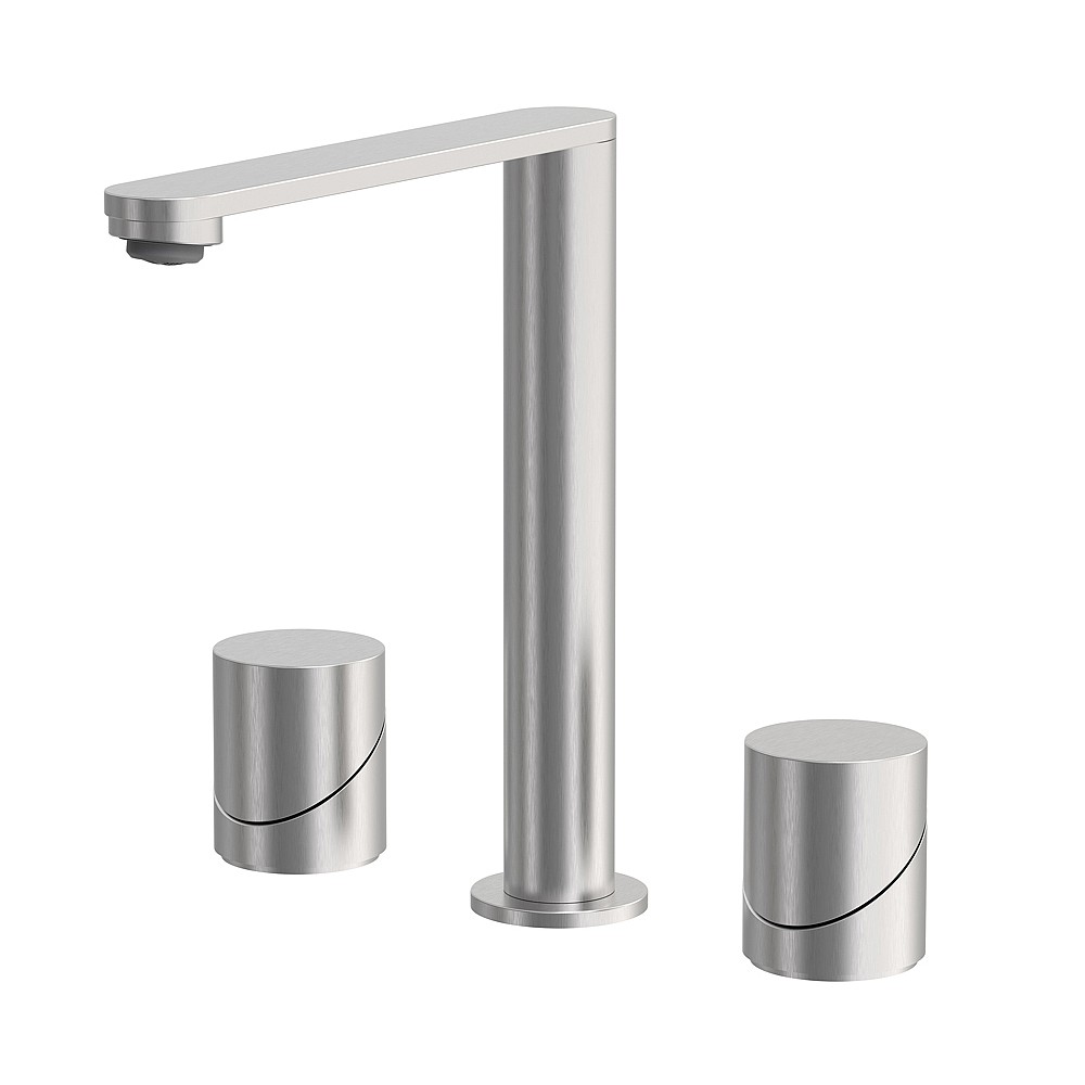 Slide Tall Three Hole Basin Mixer with Slotted Click Waste