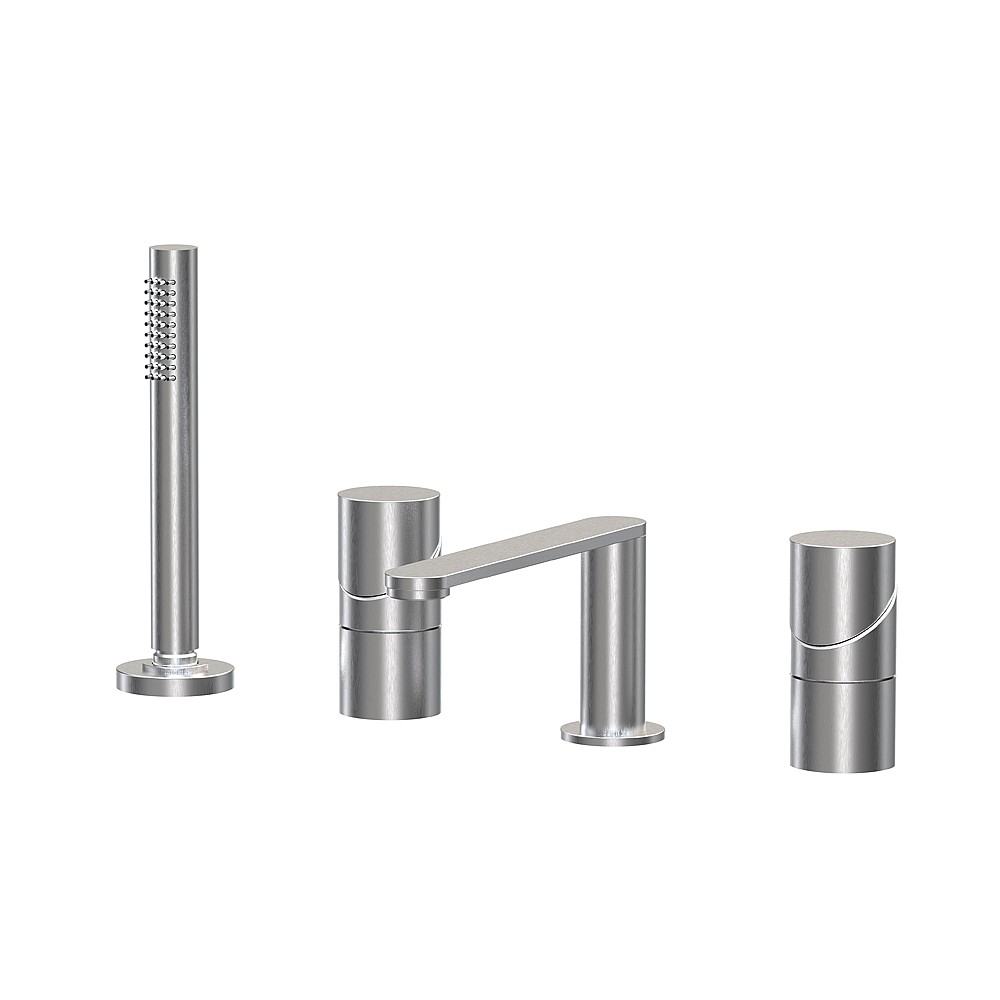 C.P. Hart Slide Four Hole Bath Mixer with Spout & Handshower