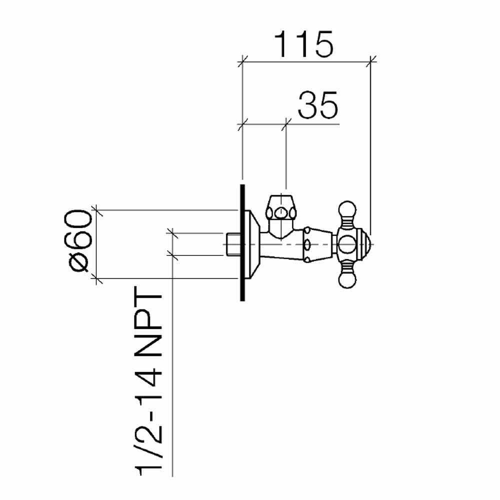 Dornbracht Madison Angle Valve Cold 1/2