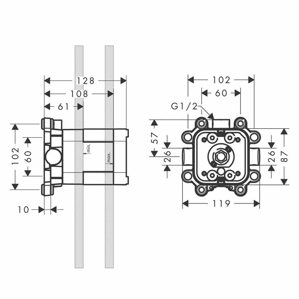 AXOR ShowerSolutions Concealed Part for Overhead Shower | Shower 