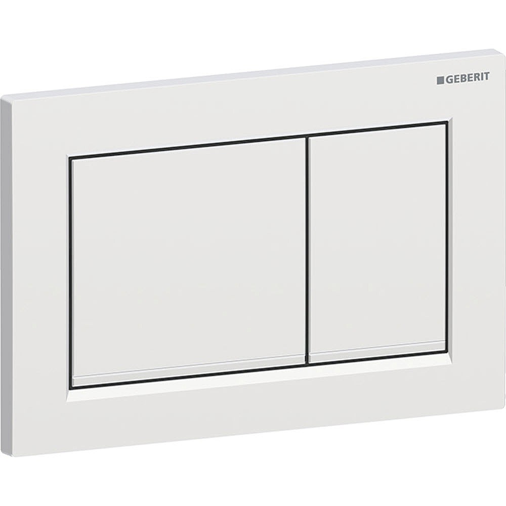 Geberit Omega20 Dual Flush Plate 212 x 142mm Matt Chrome with Gloss Chrome Design Stripes