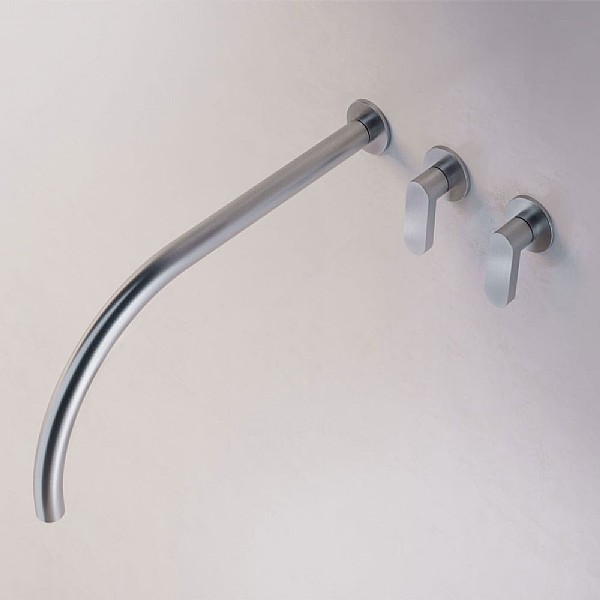 John Pawson Set 2.2 Wall-Mounted Three-Piece Basin Mixer Tap With 350mm Spout