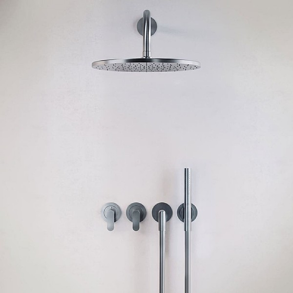 John Pawson Set 22 Thermostatic Complete Rain Shower Set With Pencil Hand Shower