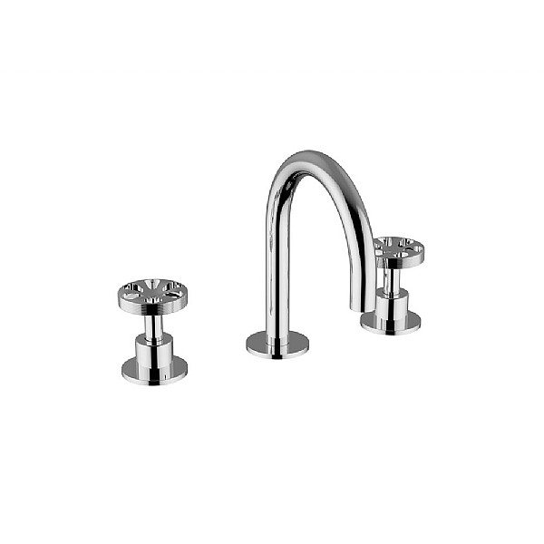 P1 Three Hole Basin Mixer with Chicago Handles