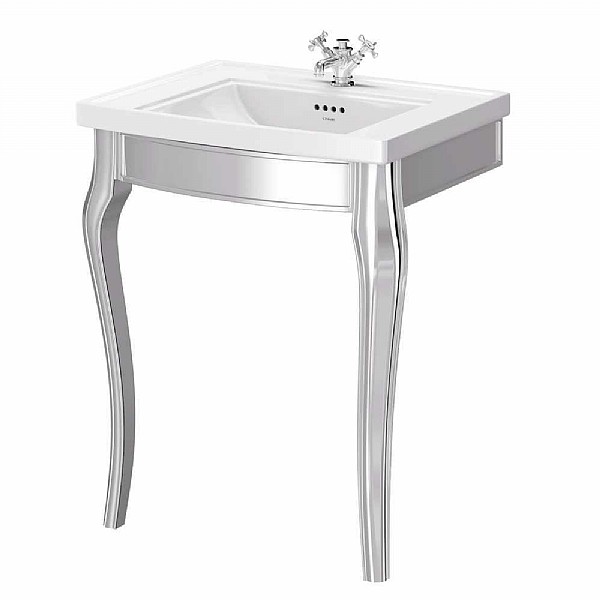 Henley Basin and Stand White & Chrome No Tapholes