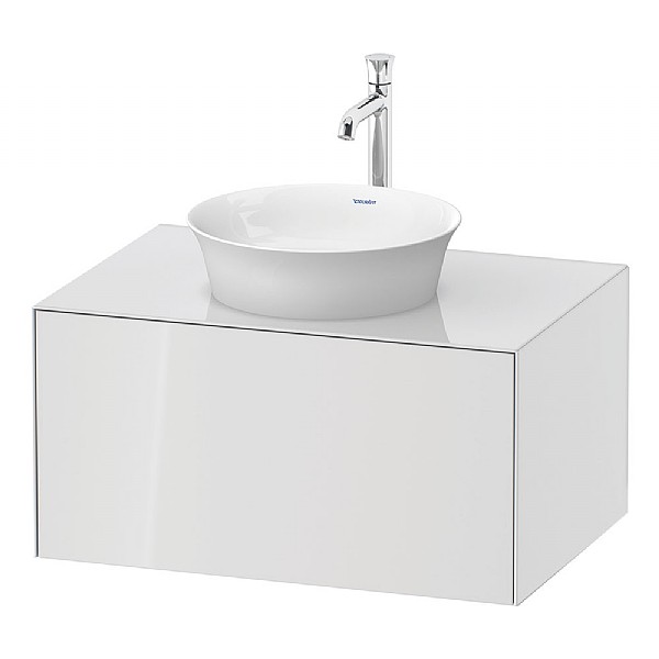 Duravit White Tulip Wall-Mounted Vanity Unit. 800x550mm. Pull Out Compartment
