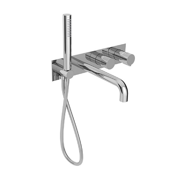 C.P. Hart Pacific Thermostatic Valve with Bath Spout, Two-Way Diverter and Baton Handshower