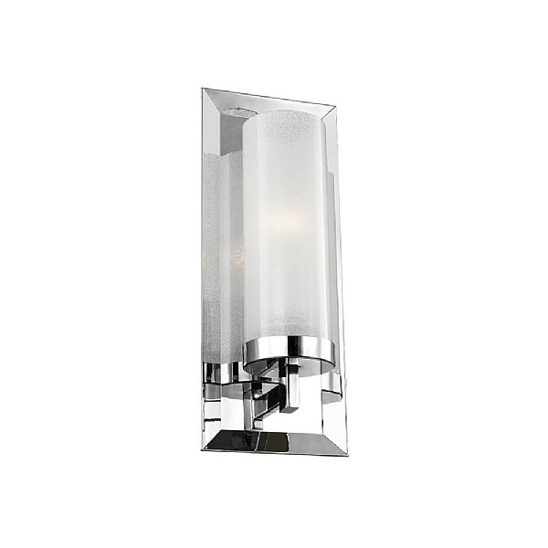 C.P. Hart Haddon LED Wall Light IP44 Frosted Glass Shade Polished Chrome