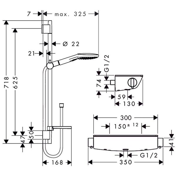 hansgrohe Raindance Select E 120 Handshower Set | Shower Sets | CP  