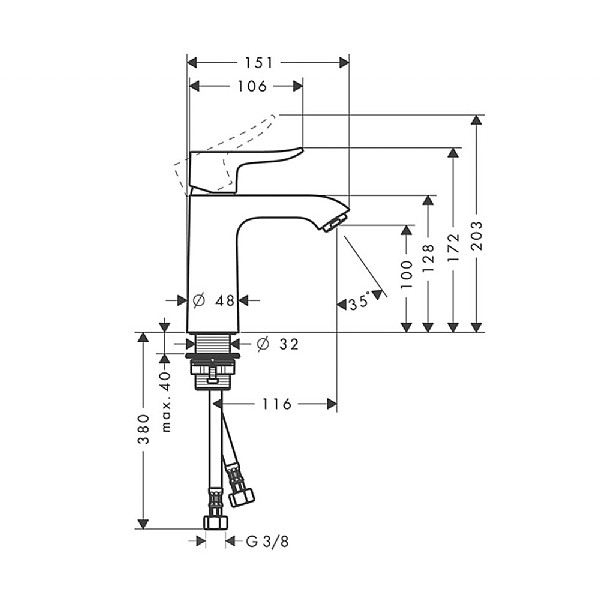 hansgrohe Metris 110mm LowFlow Single Lever Basin Mixer | Basin 