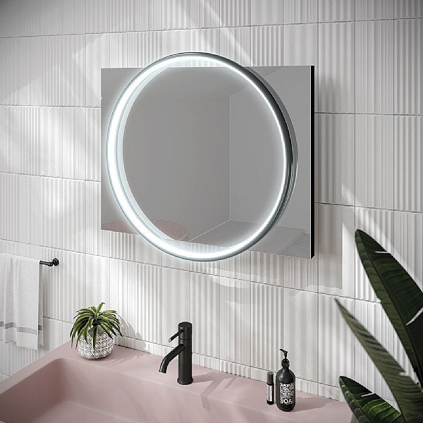 C.P. Hart Spiral LED Demisting Mirror 600mm Bathroom Mirrors CP Hart