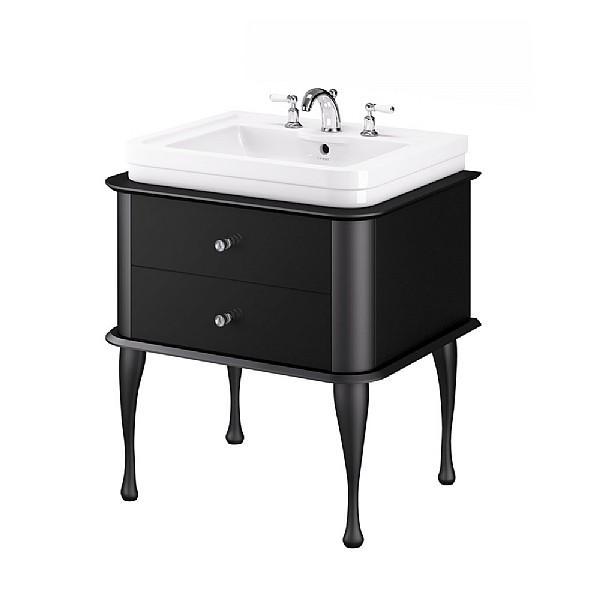 C.P. Hart Hoxton Satin Black Drawer Unit 760mm Bathroom Vanity