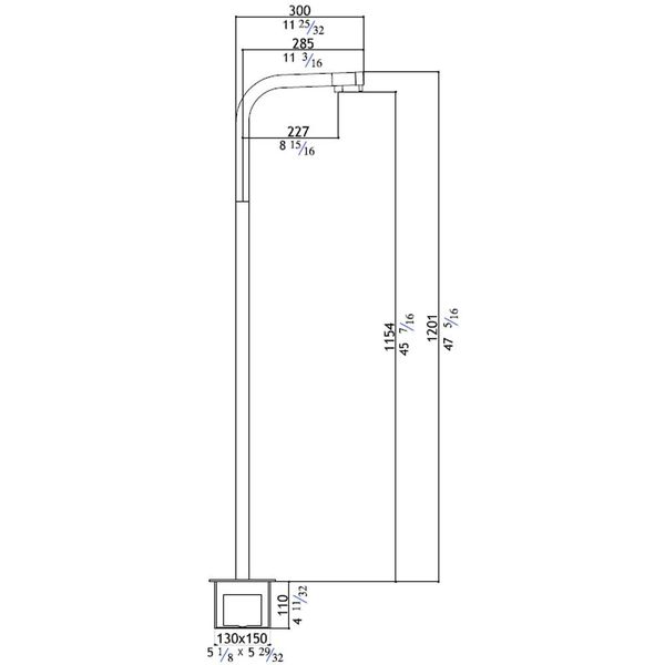 MGS Freestanding Square Spout Single Lever Basin Mixer | Basin 