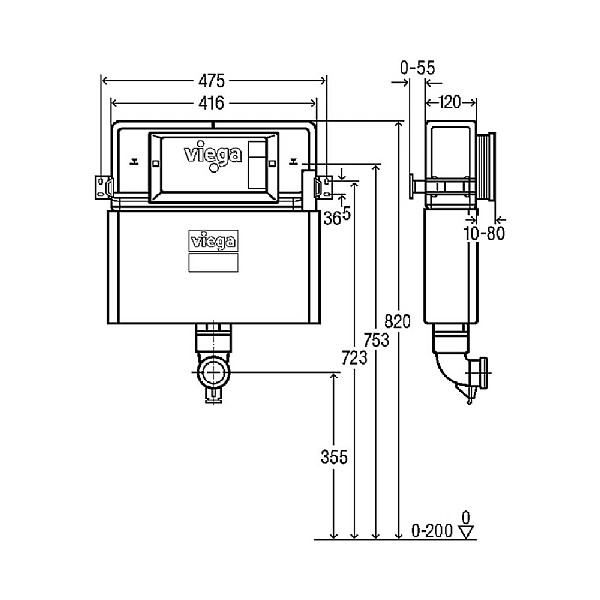 Viega Prevista Pure 3L Concealed Cistern | Concealed Cisterns | CP 