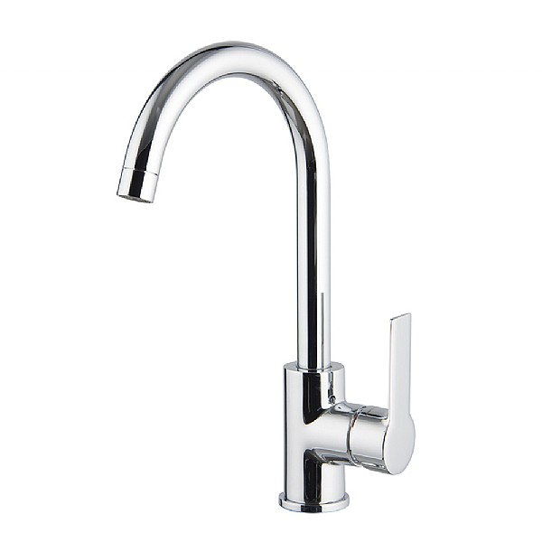 C.P. Hart Tall Single Lever Kitchen Mixer with Angled Swivel Spout  