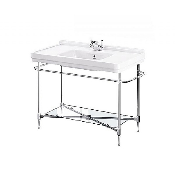 C.P. Hart London Console Basin Stand with Side Towel Rails and Glass
