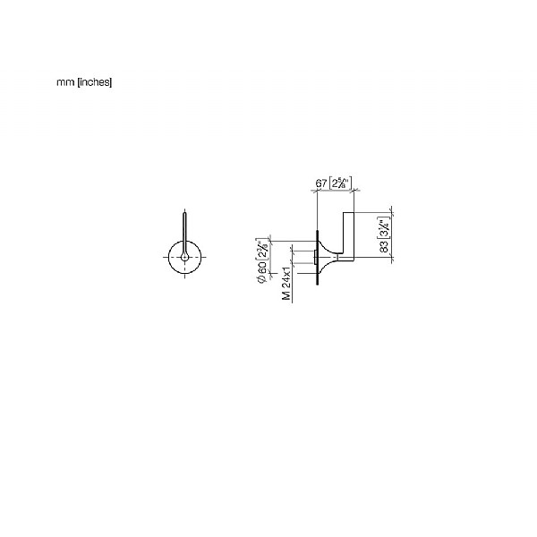 Dornbracht VAIA Lever Handle Wall Valve Clockwise Closing 1/2 Inch 