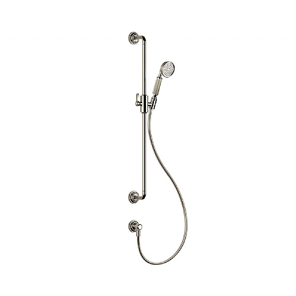 Gessi Venti20 Curved Sliding Rail with Handshower, Hose and Water Outlet