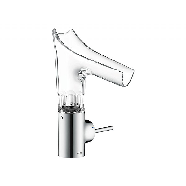 AXOR Starck V Single Lever Basin Mixer with Glass Spout Bevel Cut