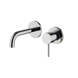 Spillo Wall Mounted Single Lever Basin Mixer (122mm Spout) with Click Waste