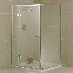Cube Pivot Inline Corner Shower Door with Side Panel