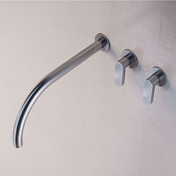 John Pawson Set 2.1 Wall-Mounted Three-Piece Basin Mixer Tap With 275mm Spout