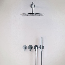 John Pawson Set 22 Thermostatic Complete Rain Shower Set With Pencil Hand Shower