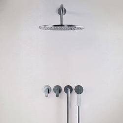 John Pawson Set 22 Thermostatic Complete Rain Shower Set With Round Hand Shower